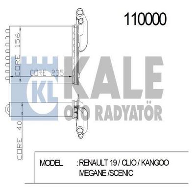 Kalorifer Radyatoru R19 Clio Kangoo Megane Scenic (2 Sira Al+Pl) KALE 0583862AL