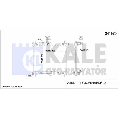 Motor Su Radyatoru I10 1 1 08> Otomatik (348×442×20) KALE 341970