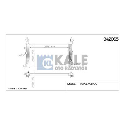 Motor Su Radyatoru (Brazing) Meriva A Y17Dt Klimali KALE 342065