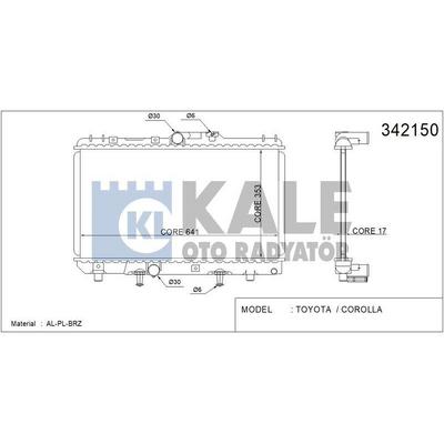 Motor Su Radyatoru Corolla Ae101 1992 1997 Otomatik Vites (641×353×17) KALE 342150