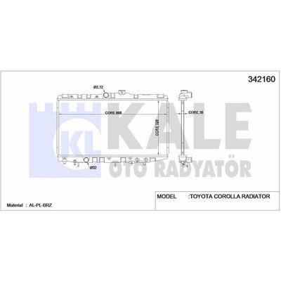 Motor Su Radyatoru Corolla Ae92 88>92 Otomatik (685×325×17) KALE 342160