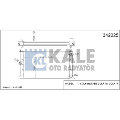 Radyator Golf Iii  / Golf Iv Cabriolet  2 0 91 02 KALE 342225