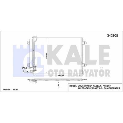 Klima Radyatoru Passat / Cc 1.4 1.8 2.0Tsi 3.2 3.6Fsi 05>16 KALE 342305