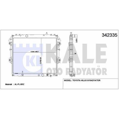 Motor Su Radyatoru Toyota Hilux 2 5 D4D 3 0 D4D 4×4 2006> Otomatik Vites (525×648×26) KALE 342335