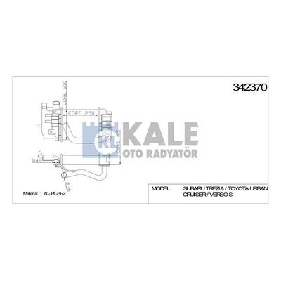 Intercooler Toyota Corolla - Auris 1 4 D4D 2007-2012 Yaris 1 4 D4D 2005> KALE 342370