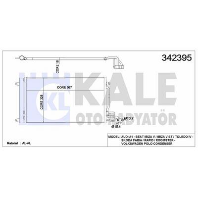 Klima Radyatoru Kondanser Polo Audi A1 1 0 / 1 2 / 1 4 / 2 0Tfsi 1 4Benz / 1 6Tdi 09> (615×334×16) KALE 342395