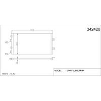 Klima Radyatoru  Chrysler 300 M 2.7 V6 24V 3.5 V6 24V (98 04) / (Kurutucu Yle) Olc: (723×360×16) KALE 342420