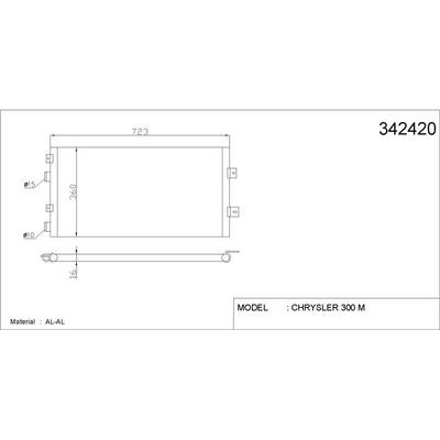 Klima Radyatoru  Chrysler 300 M 2.7 V6 24V 3.5 V6 24V (98 04) / (Kurutucu Yle) Olc: (723×360×16) KALE 342420