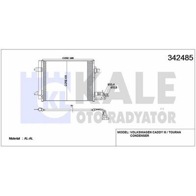 Klima Radyatoru (Kondanser) Caddy Iii 1 9Tdi 03>08 KALE 342485