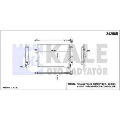 Klima Radyatoru Clio Iii Modus 1.2 / 1.4 / 1.6 / 2.0 05> (510×377×16) KALE 342585