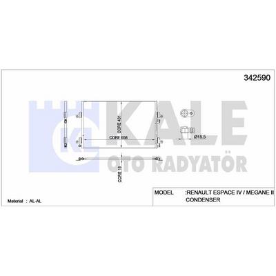 Klima Radyatoru (Kondanser) Espace Iv / Megane Ii 1.9 Dci  / 2.0 Dci / 2.2 Di / 3.0 Dci (02+) KALE 342590