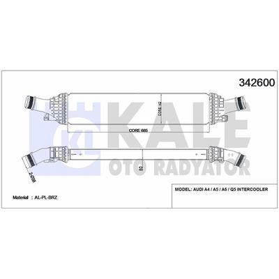 Turbo Radyatoru (665×134 4×58) Audi A4 A5 A6 Q5 2 0Tfsi1 8Tfsi2 0Tdi 08>> KALE 342600