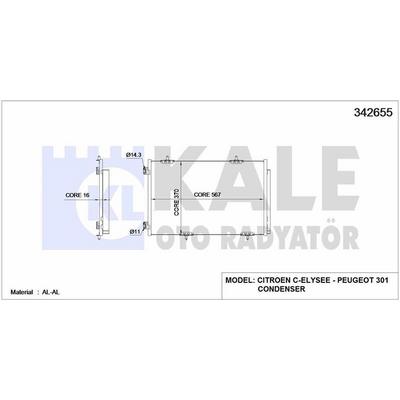 Klima Radyatoru P301 C Elysee 1.2 Vti / 1.6Vti / 1.6Hdi Euro5 KALE 342655