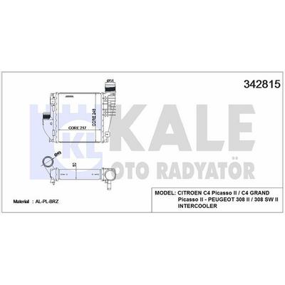 Turbo Intercooler Radyatoru P308 Ii C4 Picasso 14> P3008 Ii Suv 16> KALE 342815