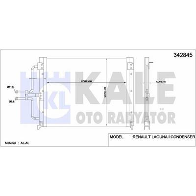 Klima Radyatoru (Kondanser) Laguna I 1.8 / 2.0 16V KALE 342845