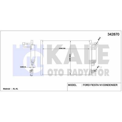 Klima Radyatoru (Kondanser) Fiesta Vi 1.25 / 1.4I / E5 1.4Tdci 08 /> KALE 342870