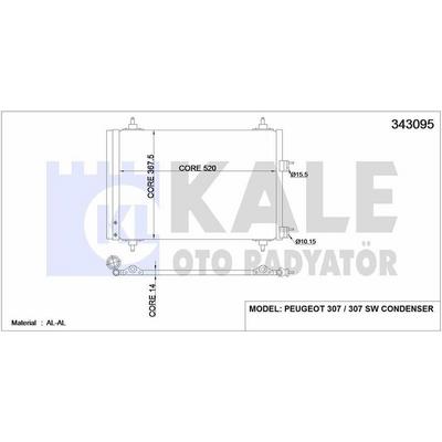 Klima Radyatoru (Kondanser) P307 1.4I / 1.6Hdi (01 08) Olcu: (514×361×16) KALE 343095