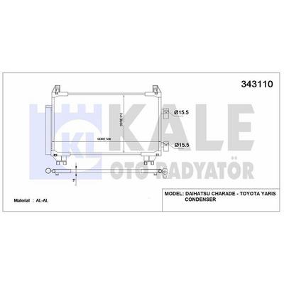 Klima Radyatoru Toyota Yaris 1.33 Vvt 2006-> Yaris 1.3 2006-> KALE 343110