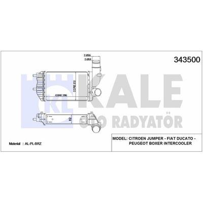 Turbo Intercooler Radyator Ducato 2 5 2 8Td / 2 8Jtd (94 06) Boxer Jumper 2 5T 8V 1 9Td 2 8Td 2 8Hdi KALE 343500