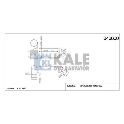 Turbo Sogutucu Radyator (Intercoll) P406 P607 C5 Dw10Ated (2 0Hdi 8V) Dw12Ted4 (2 2Hdi 16V) Olcu: (298×133 4×85) KALE 343600