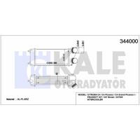 Turbo Sogutucu Radyator (Intercoll) P307 Ym C4 C4 Picasso Dv6 (1 6Hdi) 06>Olcu: (300×147×85) KALE 344000