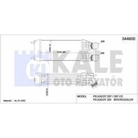 Turbo Intercooler Radyatoru P301 P207 P208 P2008 Ds3 C Elysee S3 Iii C3 Iv C4 Cactus C3 Picasso Dv6Dted / Dv6C 12> Olcu: (300×147×76) KALE 344600