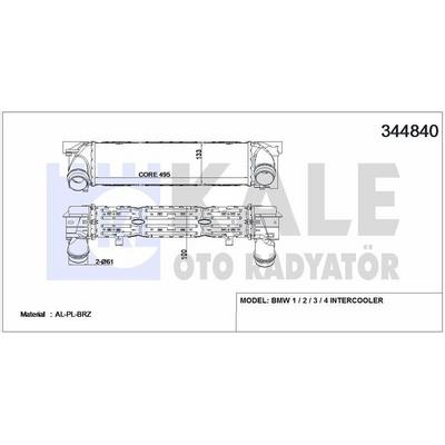 Intercooler Radyatoru Bmw B47 N57 N47 F20 F30 F32 F34 F36 F22 KALE 344840