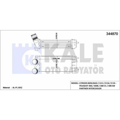 Turbo Intercooler Radyatoru P308 P3008 P5008 Partner Tepee C4 C4 (B7) Ds4 C4 Picasso Ds5 Berlingo Iii Dv6C Dv6Dted Euro5 Motor KALE 344870