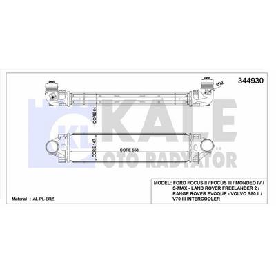 Turbo Intercooler Focus Iii 2 0 Ivct Turbo Ecoboost 12 /> Volvo S80 Ii V40 V70 Iii Xc70 Ii Land Rover Freelander 2 / Range Rover Evoque KALE 344930