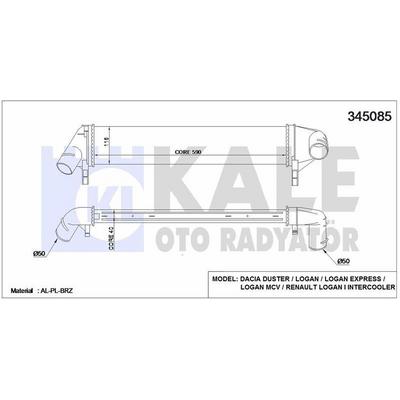 Turbo Radyatoru Duster Logan Sandero 1 5Dci KALE 345085