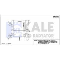 Turbo Radyatoru D.Dokker Duster Lodgy Logan Ii Logan Mcv Ii Sandero Ii R.Captur Clio Iv 1.0 Tce 1.2 Tce 1.3Tce 1.5 Dcı KALE 345115