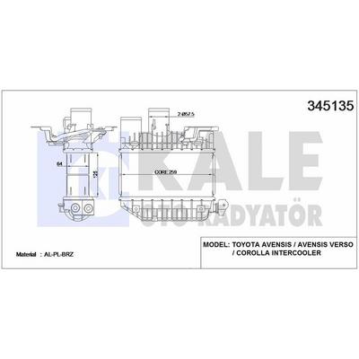 Intercooler Radyator Avensis 2 0 D4D 1999 2008 Corolla 2 0 D4D 2002 2007 KALE 345135