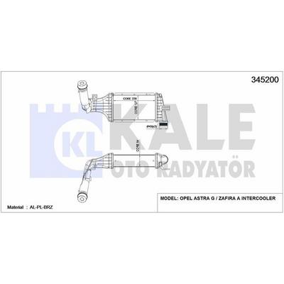 Turbo Radyatoru (Intercooler) Astra G Zafira A (220×127×64) KALE 345200