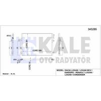 Klima Radyatoru (Kondanser) Logan Sandero 1.4 / 1.6 04> KALE 345285