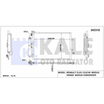 Klima Radyatoru (Kondanser) Clio Iii Modus 1.5Dci K 9K KALE 345310