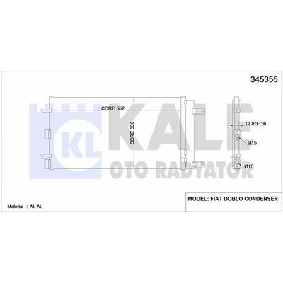 Klima Radyatoru (Kondanser) Doblo 1.4 / 1.6 16V 01> KALE 345355