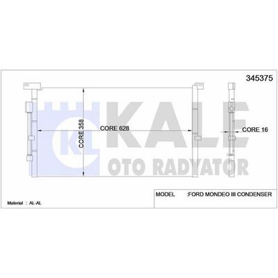 Klima Radyatoru Mondeo Iii 1.8 / 2.0 16V / 2.0Tdci 00>07 Manuel Klimali Olcu: (669×361 X Ss) KALE 345375