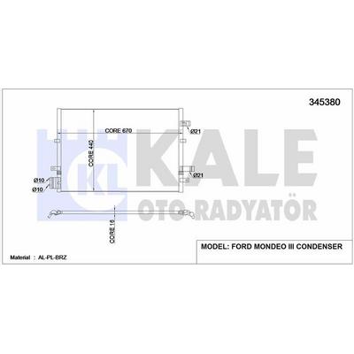 Klima Radyatoru   Mondeo Iii 2.0Tdci / 2.2Tdci 00>07 KALE 345380