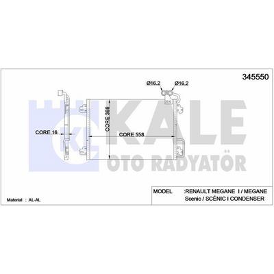 Klima Radyatoru (Kondanser) Megane I Scenic I 1.4 / 1.6 16V KALE 345550