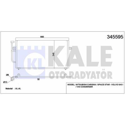 Klima Radyatoru Mitsubishi Carisma 1.9 Did 2000> Volvo S40 1999-> KALE 345595