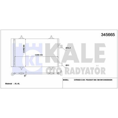 Klima Radyatoru (Kondanser) P407 P508 C5 Iii 2008> Dw10Bted4 (2.0 Hdi 16V) KALE 345665