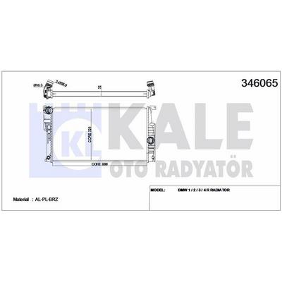 Motor Su Radyatoru Otm/Sanz Bmw N47 N13 B47 F30 F20 F22 F32 F34 F36  KALE 346065