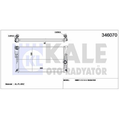 Motor Su Radyatoru Bmw N20 N26 N55 F20 F30 F32 F34 F36 F22 F80 F82  KALE 346070