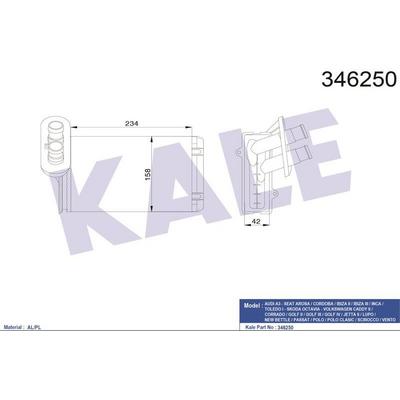 Kalorifer Radyatoru Caddy Polo A3 Arosa Beetle Cordoba Golf Ibiza Jetta Aee 95>02 A3 97>00 KALE 346250