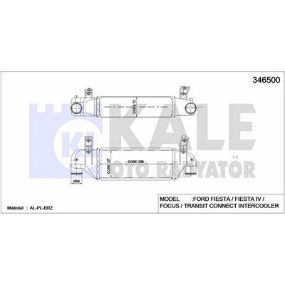 Turbo Intercooler Radyatoru Focus 1 8Tdci 98>05  Connect 1.8 Tdci 04>09-  (338×127×73) KALE 346500