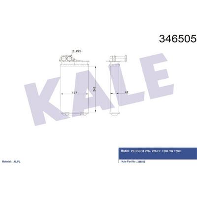 Kalorifer Radyatoru P206+ (T3E) Plus 1 4Hdi Euro5 KALE 346505