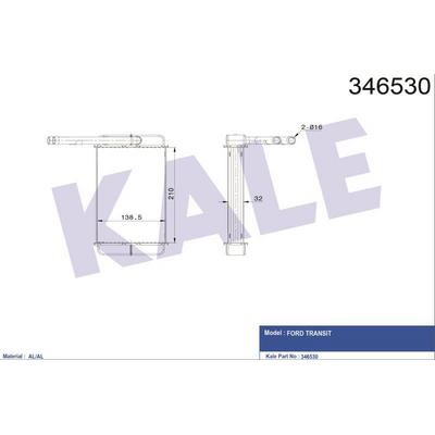 Kalorifer Radyatoru Transit 2 0 / 2 5D 85>92 T12 / T15 92>00 (Brazing) KALE 346530