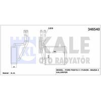 Kalorifer Radyatoru Fiesta V 01>08 Fusion 01>12 Mazda Ii 121 KALE 346540