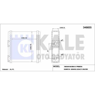 Kalorifer Radyatoru Primera 90>95 Sunny 90>94 Micra K11 92>00 KALE 346655