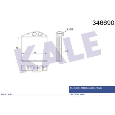 Kalorifer Radyatoru Combo C Corsa C Tigra B KALE 346690